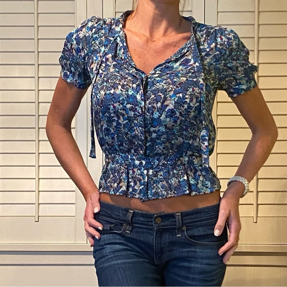 Joie silk peplum top